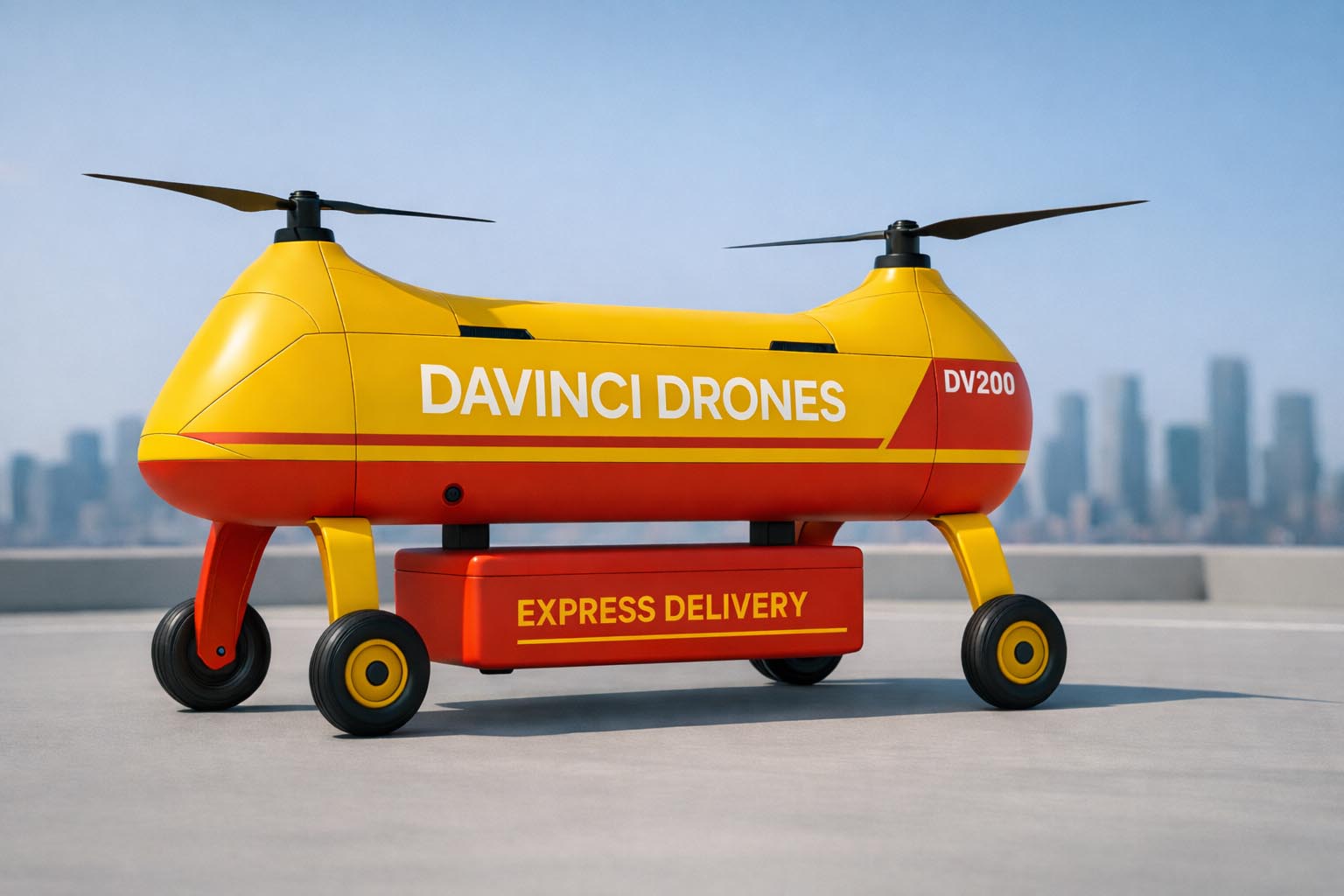 DaVinci cargo drone supporting port to warehouse logistics.