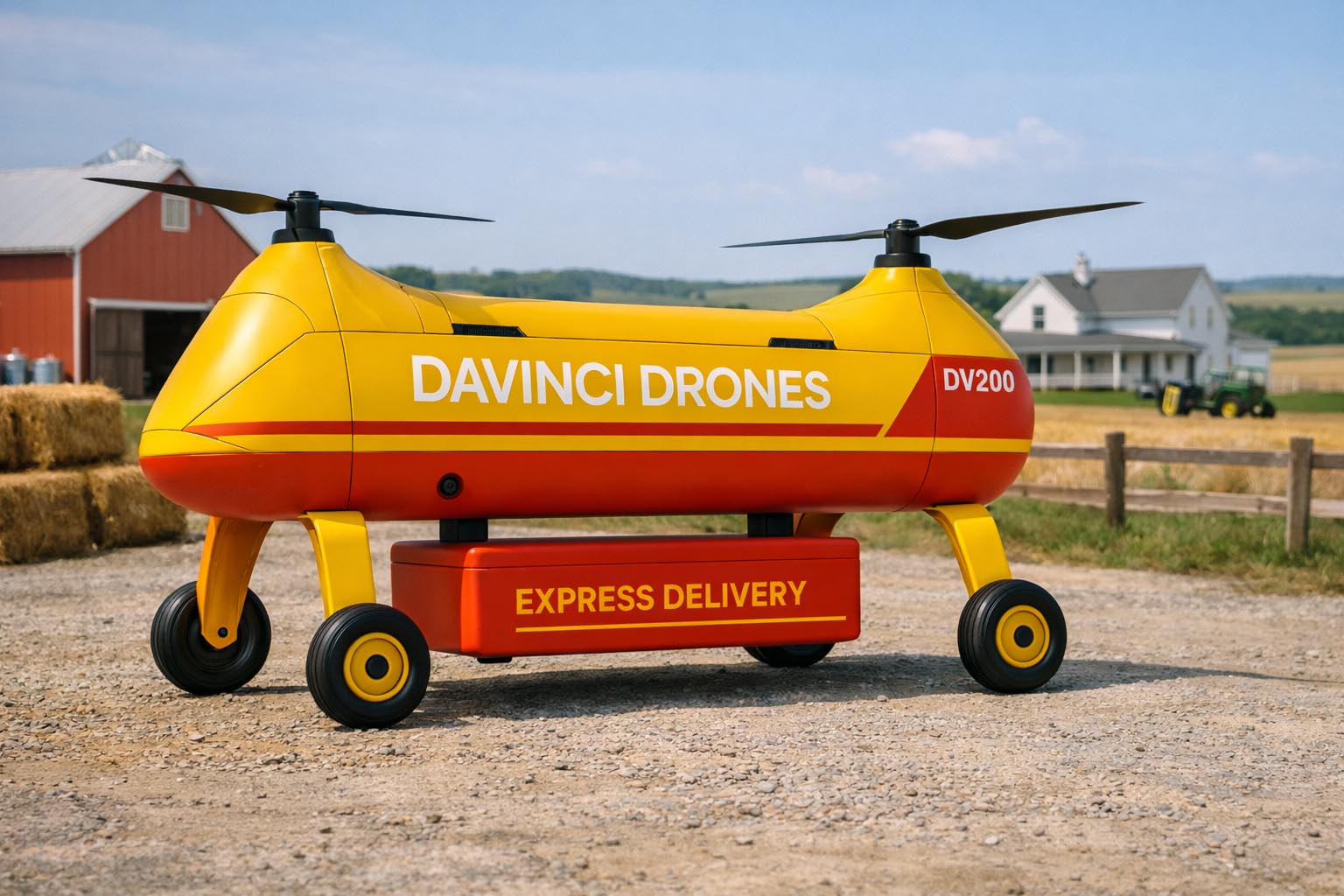DaVinci cargo drone configured for multi-stop commercial logistics.